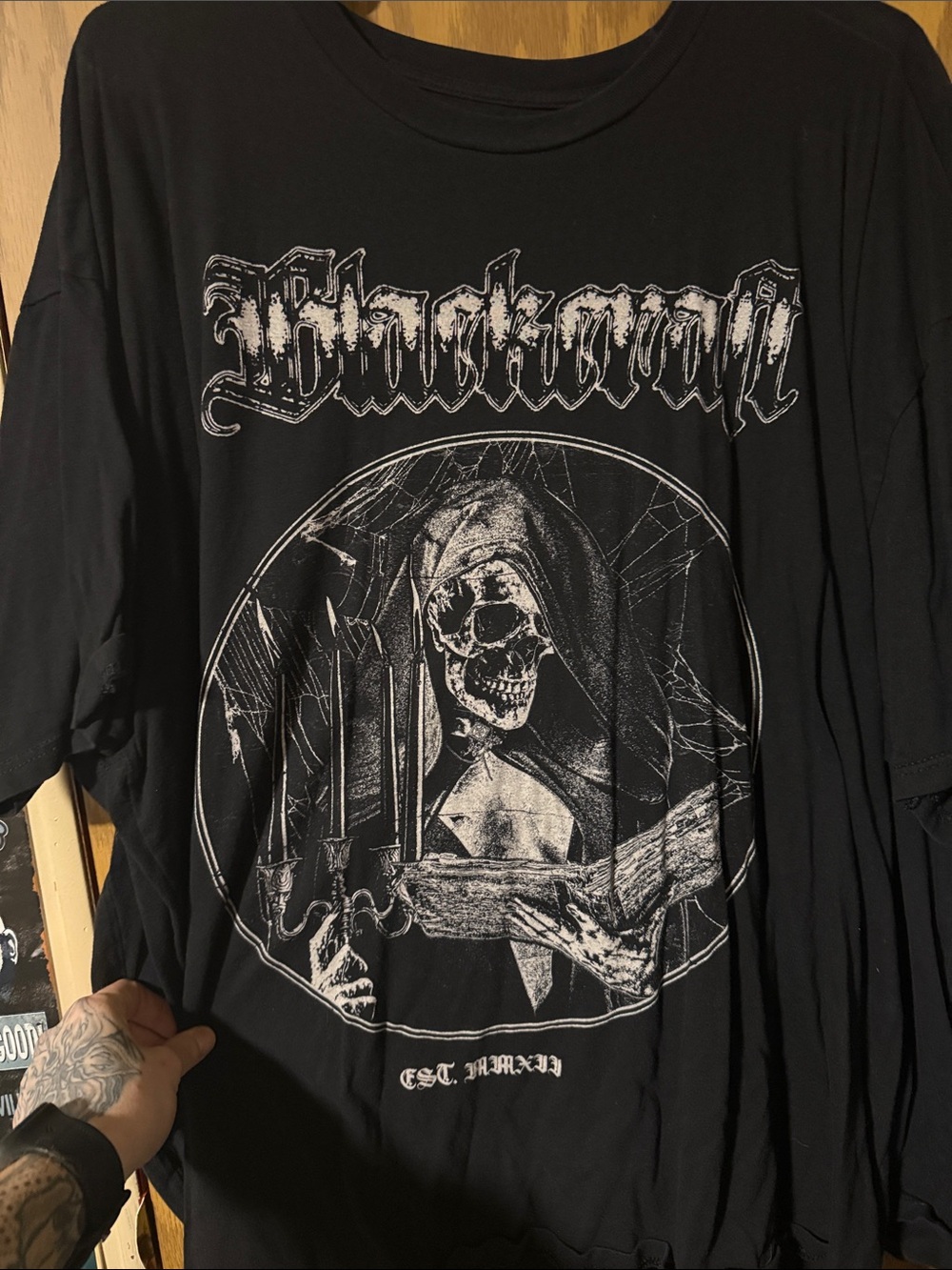 Black Graphic Skull Reaper Short Sleeve Tee